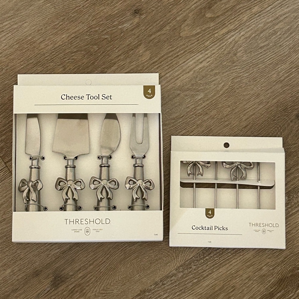 Threshold Silver Cheese Tool and Cocktail Pick Set